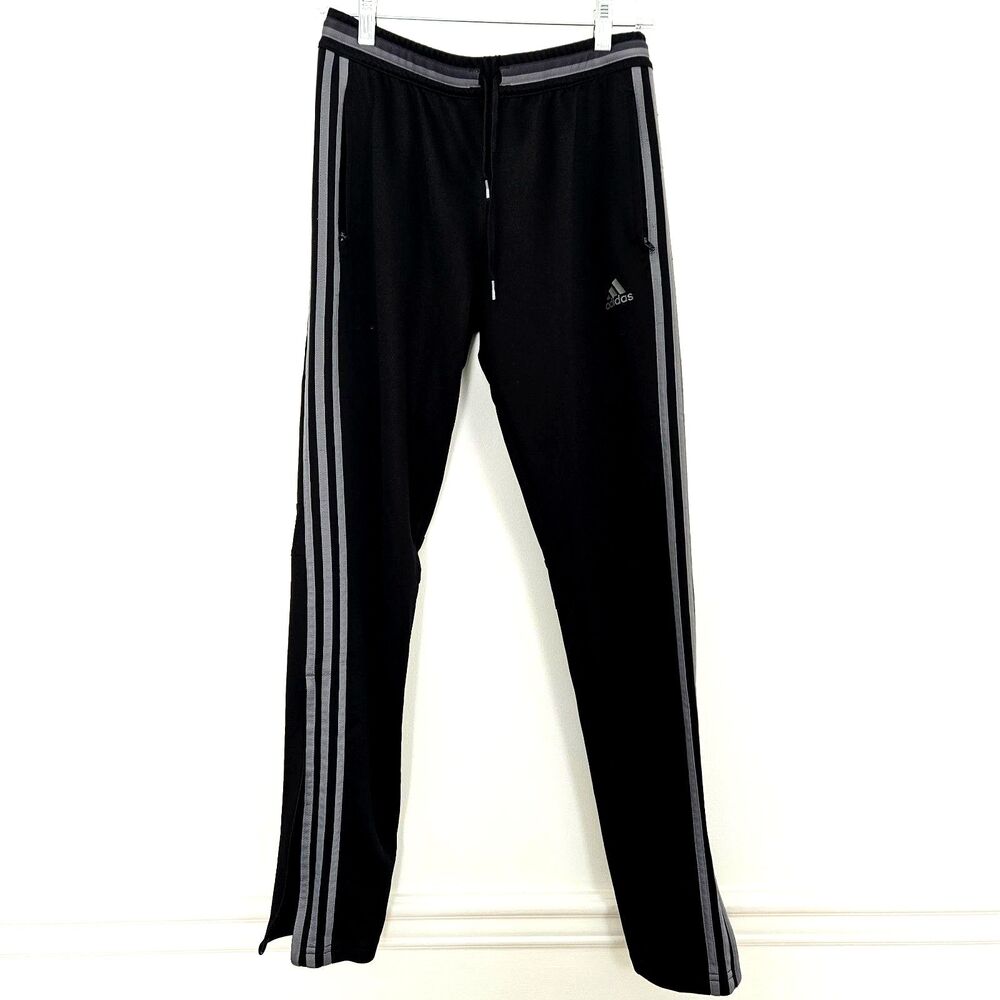 ADIDAS ClimaCool Athletic Pants Mens SMALL Track Black Gray